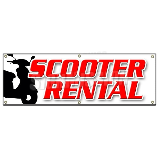 48x120 Scooter Rental Banner Sign Scooter Rent Vespa Shop Travel Mobility
